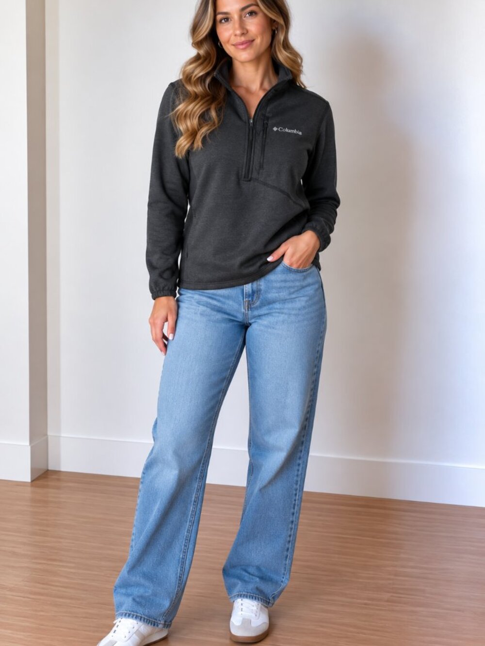 Columbia Dark Gray Half-Zip Performance Jacket